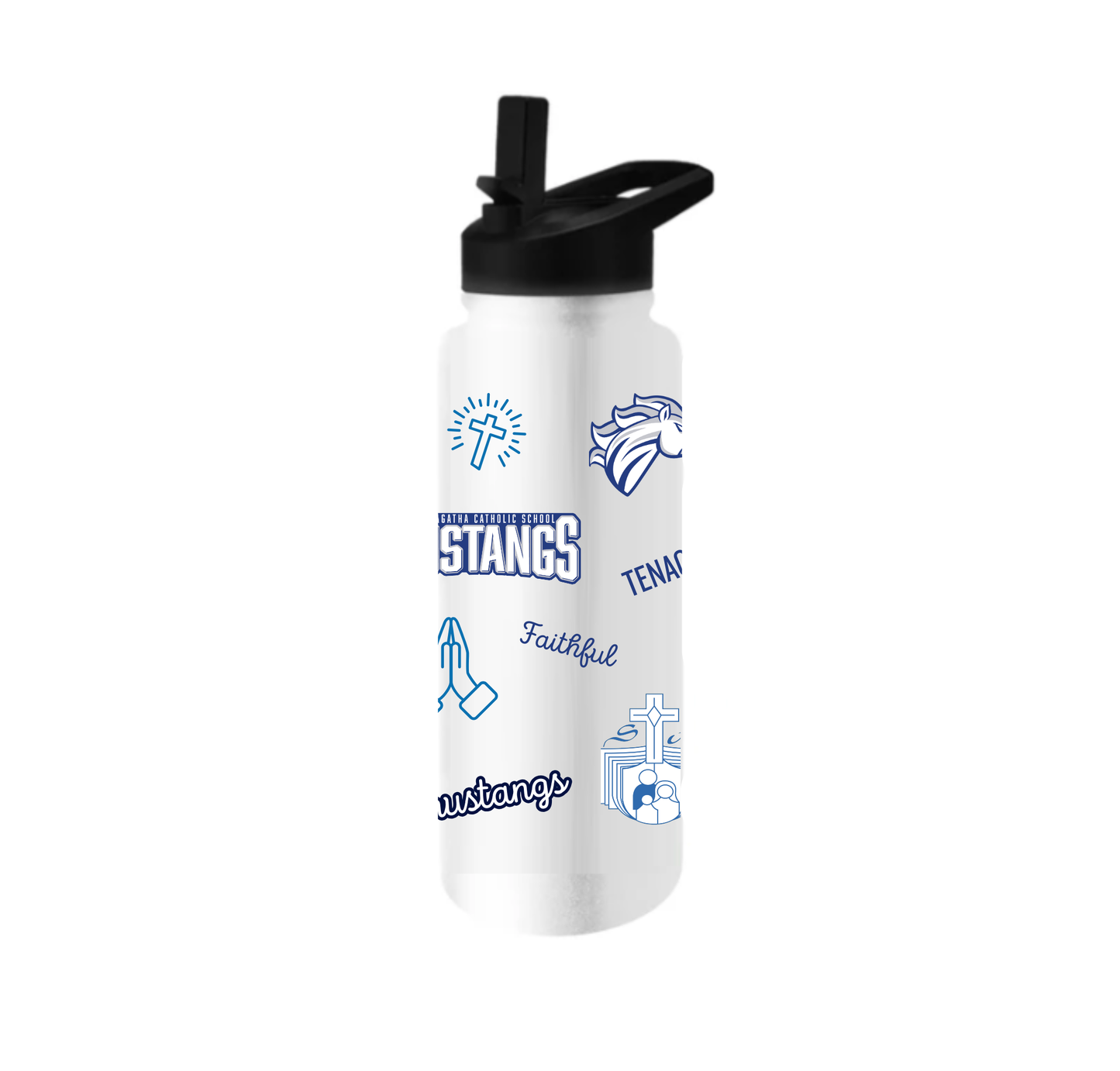 St. Agatha 34 oz. Powdercoat Quencher Water Bottle