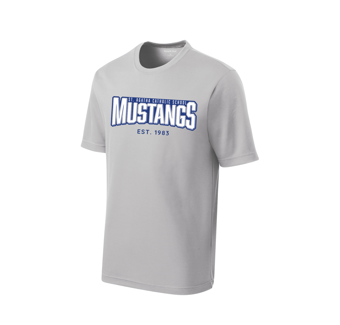 Mustangs Short-Sleeve P.E. T-Shirt, Grey (Youth)